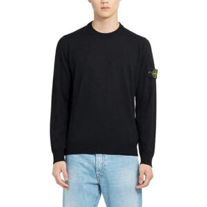 NWT STONE ISLAND Lightweight Wool Crewneck Sweater Black size XL